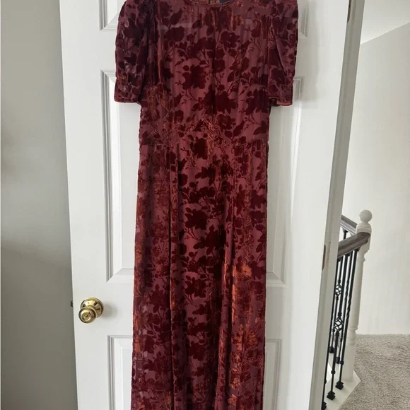 Copper Floral Ralph Velvet Dress - Picture 7 of 8